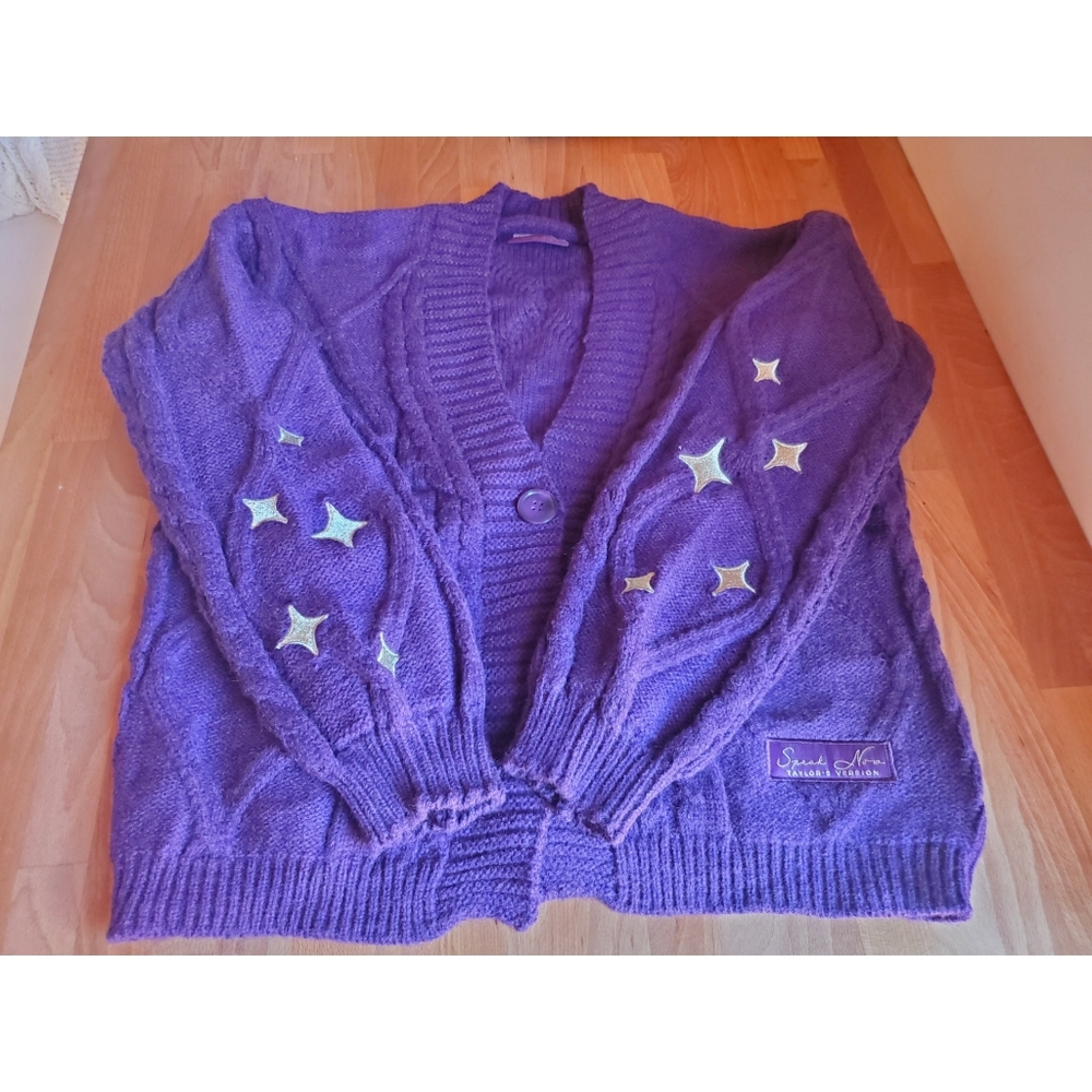NEW Taylor Swift Speak Now Taylor's Version Purple Star Cardigan XS/SM Small